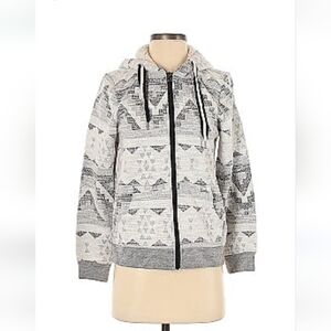 SOHO THREADS Black Aztec Hooded Print Jacket Size Small New with tags